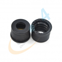 Cap Screw 8mm Black Ribbed PP Open Top Cap Only