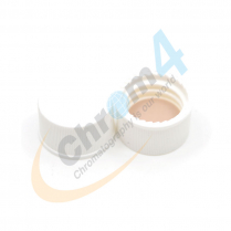 Cap Screw 13mm WHT Ribbed PP Closed Cap PTFE/F217