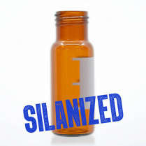Vials, Screw, 2mL, amber, patch, 9mm, 12x32mm, Silanized