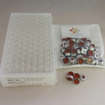 2mL Clr Crimp Vial w/11mm Alum Crimp Cap Clr PTFE/Red Rub