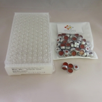 2mL Lo Clr Crimp Vial w/11mm Alum Crimp Cap Clr PTFE/Red Rub