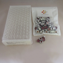 2mL LO Clear Crimp Vial w/11mm Silver Cap, Nat PTFE/ Orang