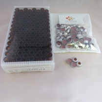 2mL LO Ambr Crimp Vial w/Spot w/11mm Silver Cap, Nat PTFE/ O