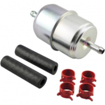 In-Line Fuel Filter with Clamps and Hoses