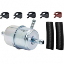 In-Line Fuel Filter with Clamps and Hoses