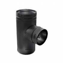 DuraVent Stove Pipe 4" Tee w/ Cleanout and Cap-Black