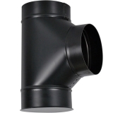 Duravent Stove Pipe, 5" Cleanout Tee/Cap Black