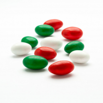 Almonds, Milk Chocolate, Candy Coated, Red/Green/White