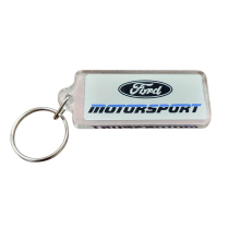 Ford Motorsport Acrylic Keychain 1990's - 2 color - double sided