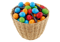 PLASTIC EGG MARACAS with Basket