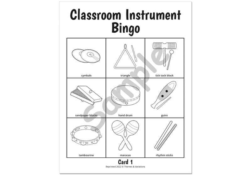 CLASSROOM INSTRUMENT BINGO Music in Motion