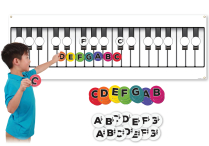 Music-Go-Rounds ALPHADOTS & SHARP/FLAT NOTES with Giant KEYBOARD WALL CHART