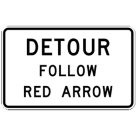 Sign,Roll-Up,48x30, G20-6, Detour Follow Red Arrow