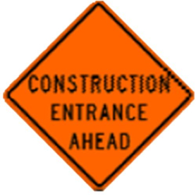 Sign,Roll-Up,48x48, W25-5, Construction Enterance