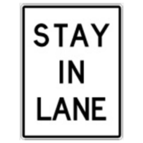Sign,Roll-Up,24x30, R4-9, Stay in Lane