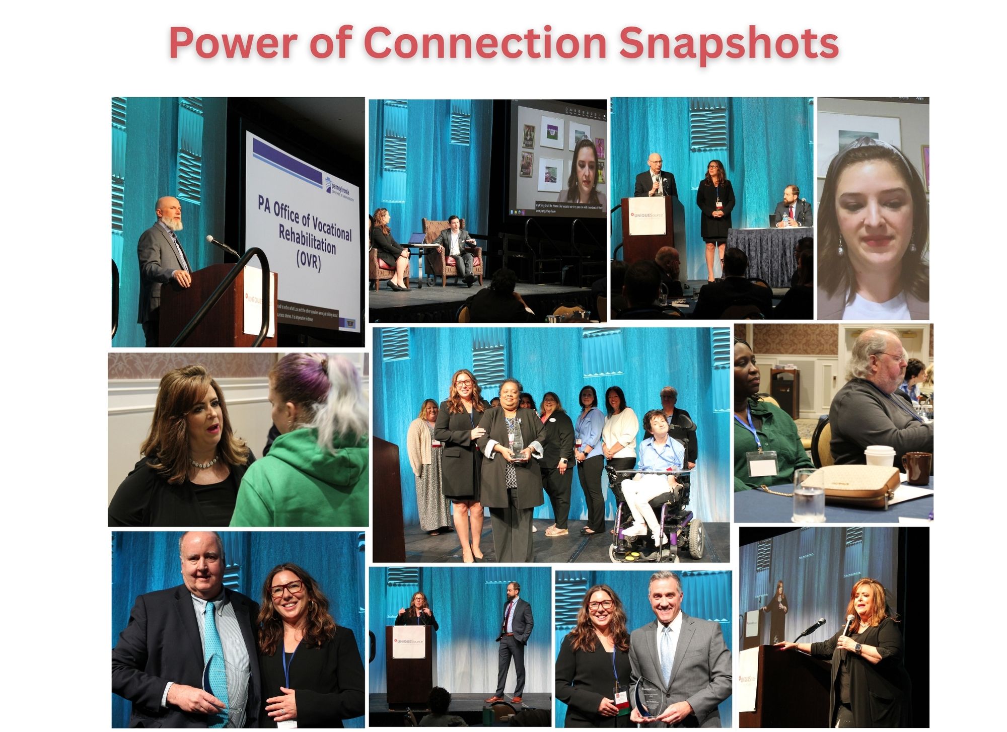 A collage of photos from the Power of Connection conference.
