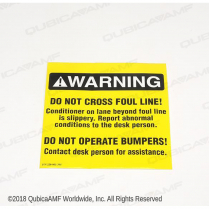 Warning Label Foul Line