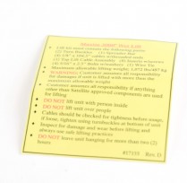 Decal- MX3 Wet Lift Warning