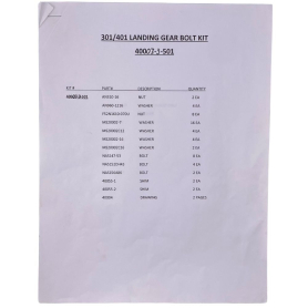 MAIN GEAR BOLT KIT 301/401