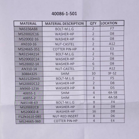 MAIN GEAR BOLT KIT 502