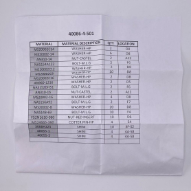 MAIN GEAR BOLT KIT 602