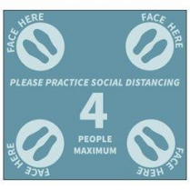DISGEN65454-SDFD-TL 54" X 54" Floor Decal Teal