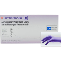 Stevens Accelerator-Free Nitrile Exam Gloves, Non‑Sterile (100 per box), Large