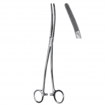 Bozeman Uterine Dressing Forceps, Curved, 10"