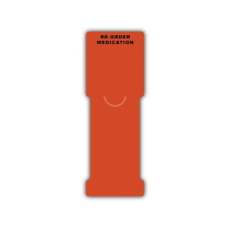 Carstens&reg; Pre-Titled Binder Pull Tab Alerts, Orange, "Re-Order Medication"