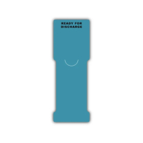Carstens&reg; Pre-Titled Binder Pull Tab Alerts, Blue, "Ready for Discharge"