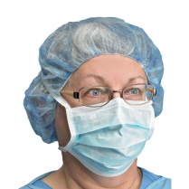 PRIMED&reg; ASTM Level 1 Anti-Fog Foam Mask, Surgical Ties, Blue