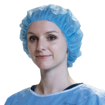 PRIMED&reg; Bouffant Caps, Spunbond, Small, Blue - Vacuum Packed