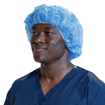 PRIMED&reg; Bouffant Caps, SMS, Small, Blue - Vacuum Packed