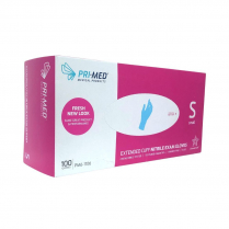 PRIMED&reg; Extended Cuff Nitrile Gloves (100 per box), Small