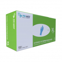 PRIMED&reg; Secure&trade; Extended Cuff Nitrile Exam Gloves (100 per box), Blue, X-Large