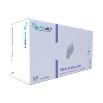 PRIMED&reg; Clear&trade; Vinyl Exam Glove (150 per Box), Large