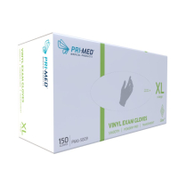 PRIMED&reg; Clear&trade; Vinyl Exam Glove (150 per Box), X-Large