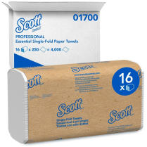 Scott&reg; Essential Folded Paper Towels, 1-Ply, White, 9.3" x 10.5"