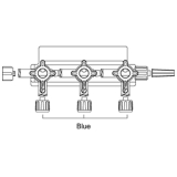 ICU Medical&reg; Large Bore HI-FLO&trade; Stopcocks, 3-Gang, 4-Way, Swivel Male Luer Lock