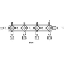 ICU Medical&reg; Large Bore HI-FLO&trade; Stopcocks, 4-Gang, 4-Way, Swivel Male Luer Lock