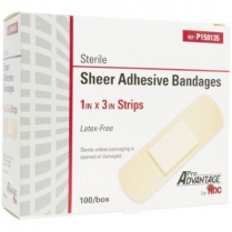 Pro Advantage&reg; Sheer Adhesive Bandages, 3/4" x 3" Strips