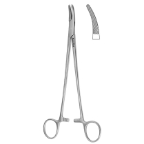 Integra Miltex&reg; Heaney Needle Holder, 8", Curved, Serrated Jaws