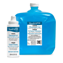 Wavelength Multi-Purpose Ultrasound Gel w/Empty 250mL Bottle, Medium Viscosity, Blue, 5L