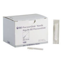 BD PrecisionGlide&trade; Needle, 27 G x 1/2" (Grey Hub)