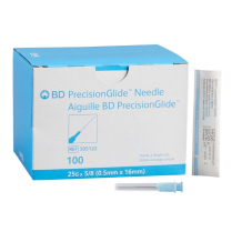 BD PrecisionGlide&trade; Needle, 25 G x 5/8" (Blue Hub)