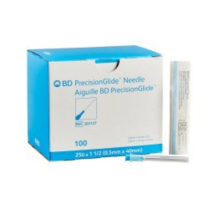 BD PrecisionGlide&trade; Needle, 25 G x 1 1/2" (Blue Hub)