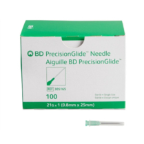 BD PrecisionGlide&trade; Needle, 21 G x 1" (Green Hub)