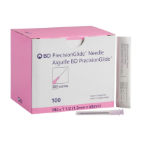 BD PrecisionGlide&trade; Needle, 18 G x 1 1/2" (Pink Hub)