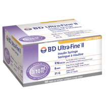 BD Insulin Syringes with BD Ultra-Fine&trade; Needle, 0.3cc, 31G x 8mm