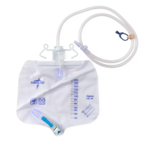 Medline&reg; Urinary Drain Bag w/Anti-Reflux Tower & Metal Clamp Drainage, 2000mL